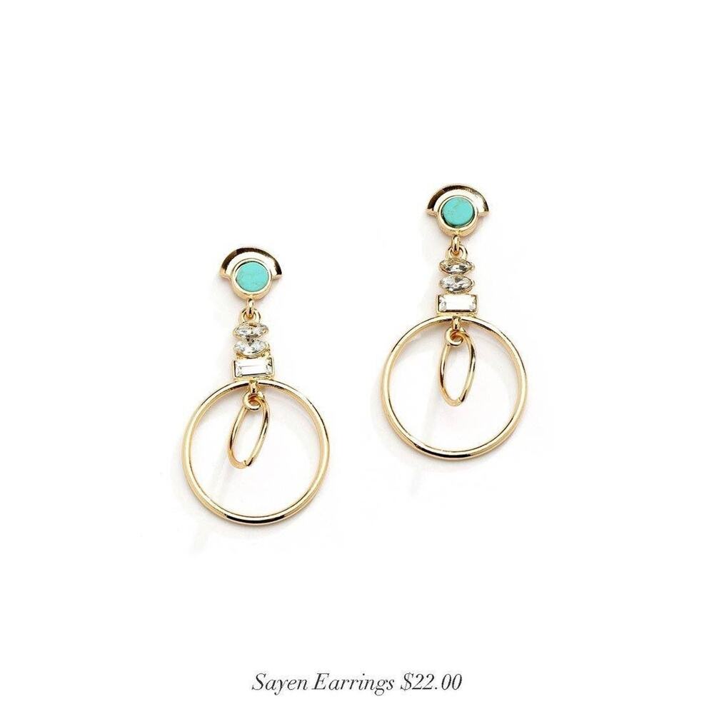 Just Jewelry Earrings circle dangle blue